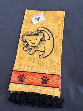 Disney kitchen Towel with Lion Paw Design - Yellow orange new